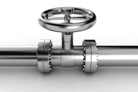 3d shiny pipelines on white background Stock Illustration