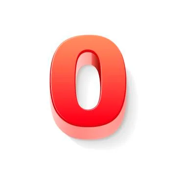 3d shiny red number 0 Illustrazione stock