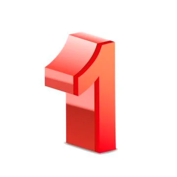 3d shiny red number 1 Stock Illustration