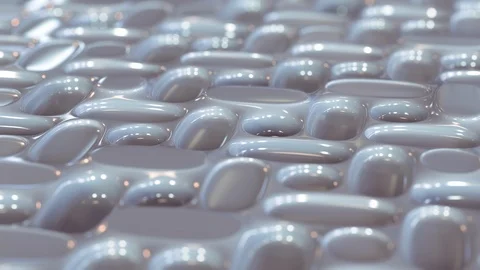 3D Shiny Round Pattern Background Loop with Depth of field Pearl Stock Footage 109379709