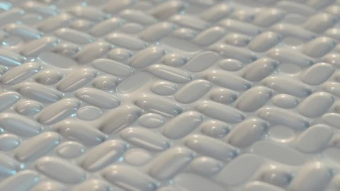 3D Shiny Round Pattern Background Loop with Depth of field Side View White 動画素材 109381277