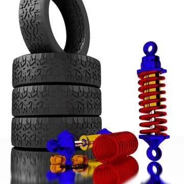 3d shock absorber. Stock Illustration