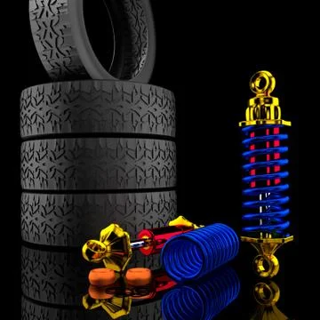 3d shock absorber. Stock Illustration