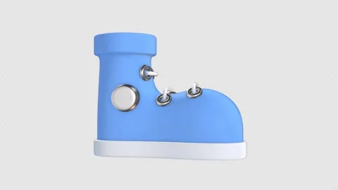 3D Shoe Rotating on a Transparent Background. Seamless Loop. Sneaker 3D. 4K Stock Footage 289449274