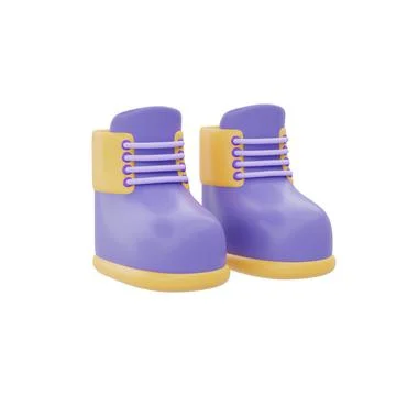 3d shoes isolated on white background, 3d rendering. Stock Illustration