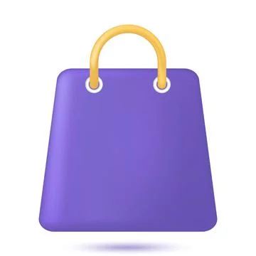 3d shopping bag rendered Stock Illustration