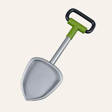 3d Shovel. elements for camping, hiking , summer camp, traveling, trip. icon Stock Illustration