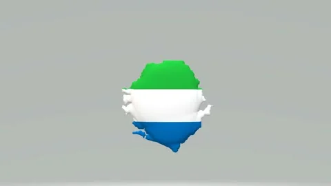3D Sierra Leone flag isolated jumping and spinning Stock Footage 147140027