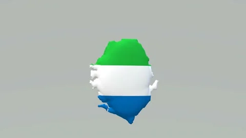3D Sierra Leone flag isolated spinning Stock Footage 147141125