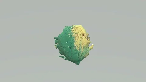 3D Sierra Leone map isolated jumping and spinning Stock Footage 147140903