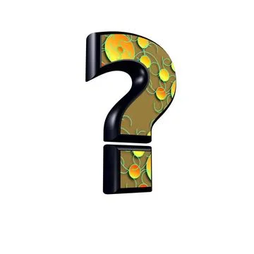 3d sign with decorative texture - interrogation point 3d sign with decorat... Stock Photos