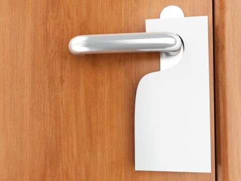 3d sign on door handle Stockillustratie