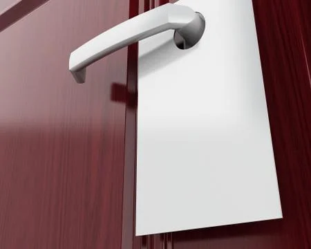 3d sign on door handle Stock Illustration