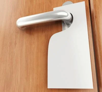 3d sign on door handle Illustrazione stock
