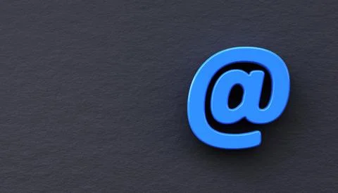 3d Sign e-mail. Email address sign on black background Stock Illustration