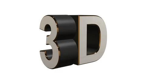 3D sign - graphic elements in metal design isolated on white background Illustrazione stock