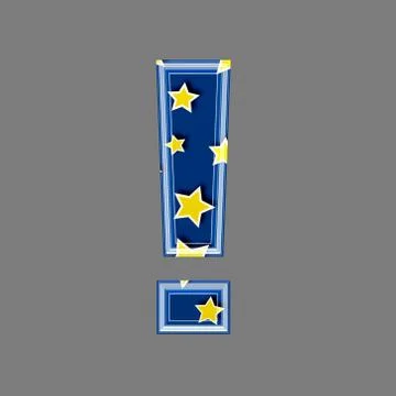 3d sign with star pattern - Exclamation point Stock Illustration