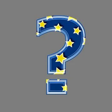 3d sign with star pattern - interrogation point Stock-Illustration
