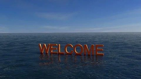 3D sign welcome in ocean Stock-Footage 52098905