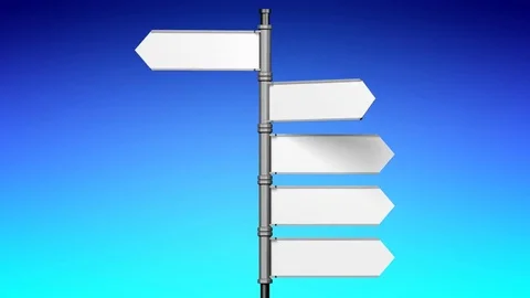 3D signpost with five arrows Stock Footage 85198256