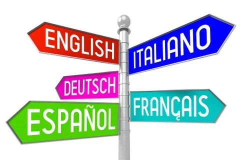 3D signpost - languages concept Stock Illustration