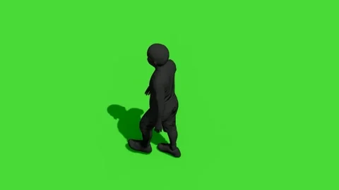 3D Silhouette Man Sitting and Writing on Green Screen Stockbeeldmateriaal 339376192