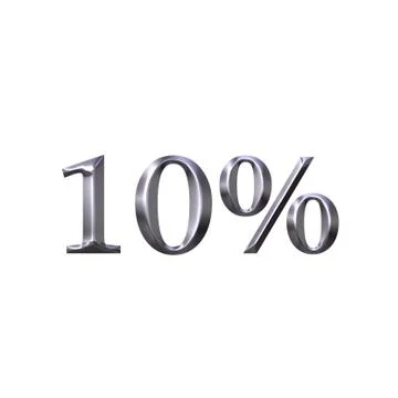 3D Silver 10 Percent Stock Illustration
