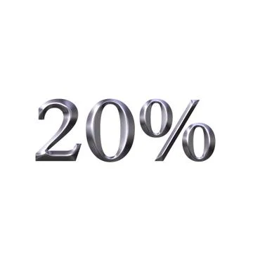 3D Silver 20 Percent Ilustração Stock