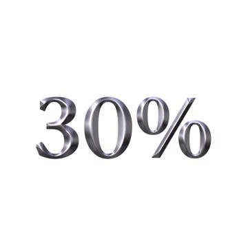 3D Silver 30 Percent Ilustração Stock
