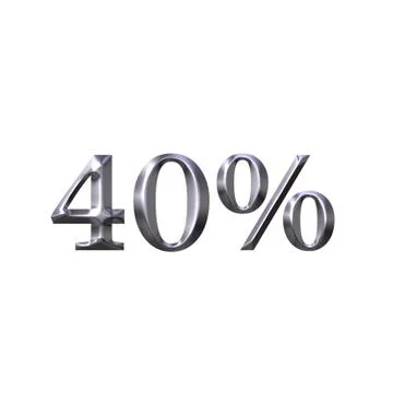 3D Silver 40 Percent Ilustração Stock