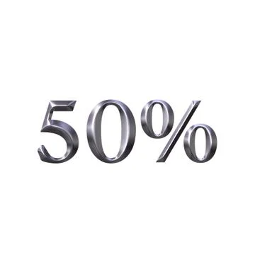 3D Silver 50 Percent Ilustração Stock