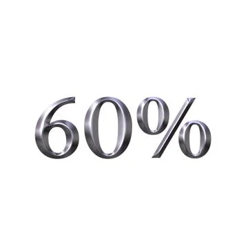 3D Silver 60 Percent Stock Illustration
