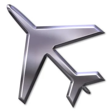 3D Silver Airplane Stock Illustration