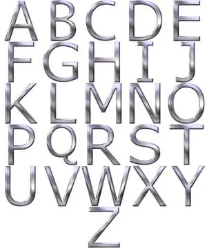 3D Silver Alphabet Stock Illustration