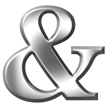 3D Silver Ampersand Stock Illustration