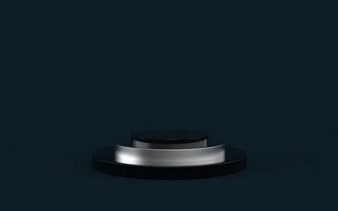 3D silver and Blue Studio with Abstract Elements Stock Illustration