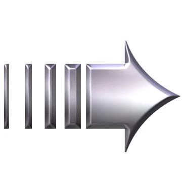3D Silver Arrow Stock Illustration