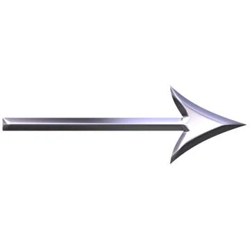 3D Silver Arrow Stock Illustration