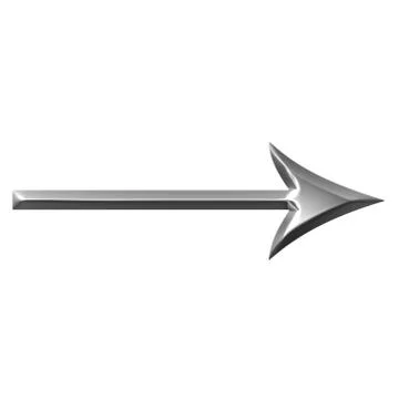 3D Silver Arrow Stock Illustration