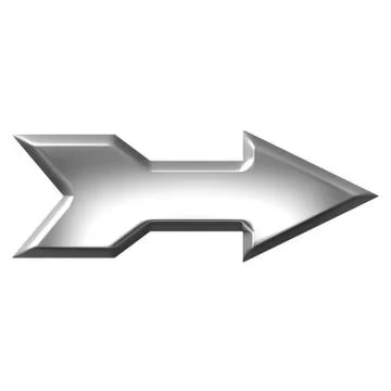 3D Silver Arrow Stock Illustration