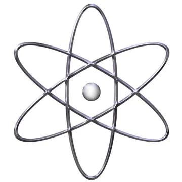 3D Silver Atom Symbol Stock Illustration