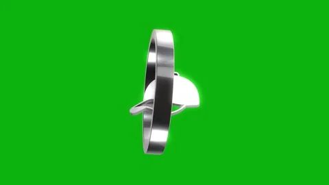 3d silver baseball cap icon spinning in chrome ring on a green screen, spor.. Stock Footage 346499415