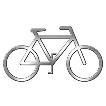 3D Silver Bicycle Stock Illustration