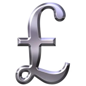 3D Silver British Pound Symbol Stock Illustration
