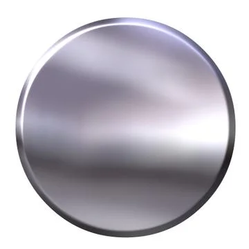 3D Silver Button Stock Illustration