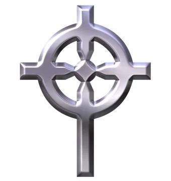 3D Silver Celtic Cross Stock Illustration