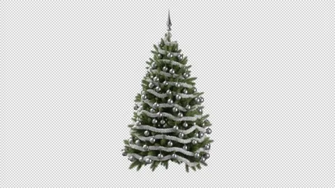 3D Silver Christmas Tree Rotating Video stock 226000732