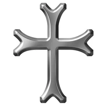 3D Silver Cross Stock Illustration