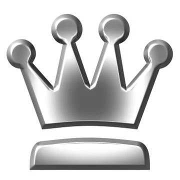3D Silver Crown Stock Illustration