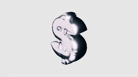 3D Silver Dollar Sign - Seamless Loop Animation - 4K Alpha Channel Overlay Stock Footage 331086252